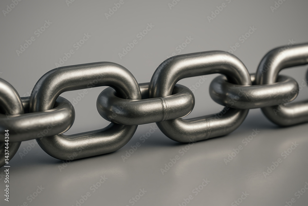 Close-up image of a sturdy metal chain, showcasing its interlinked design. Ideal for illustrating strength, connection, and industrial applications in various contexts. Close-up image of a sturdy metal chain, showcasing its interlinked design. Ideal for illustrating strength, connection, and industrial applications in various contexts.