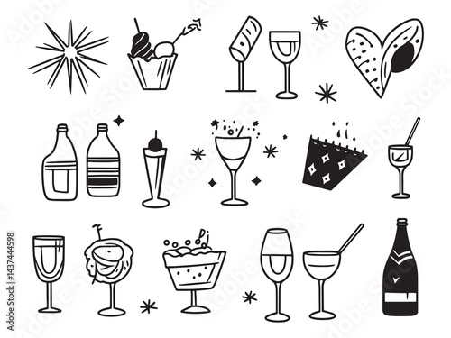 Party Blowout line art icon simple celebration design