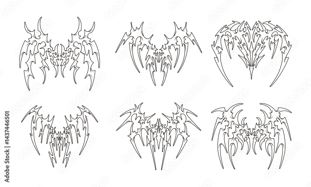 Obraz premium Y2K Tribal Tatto Futuristic Style