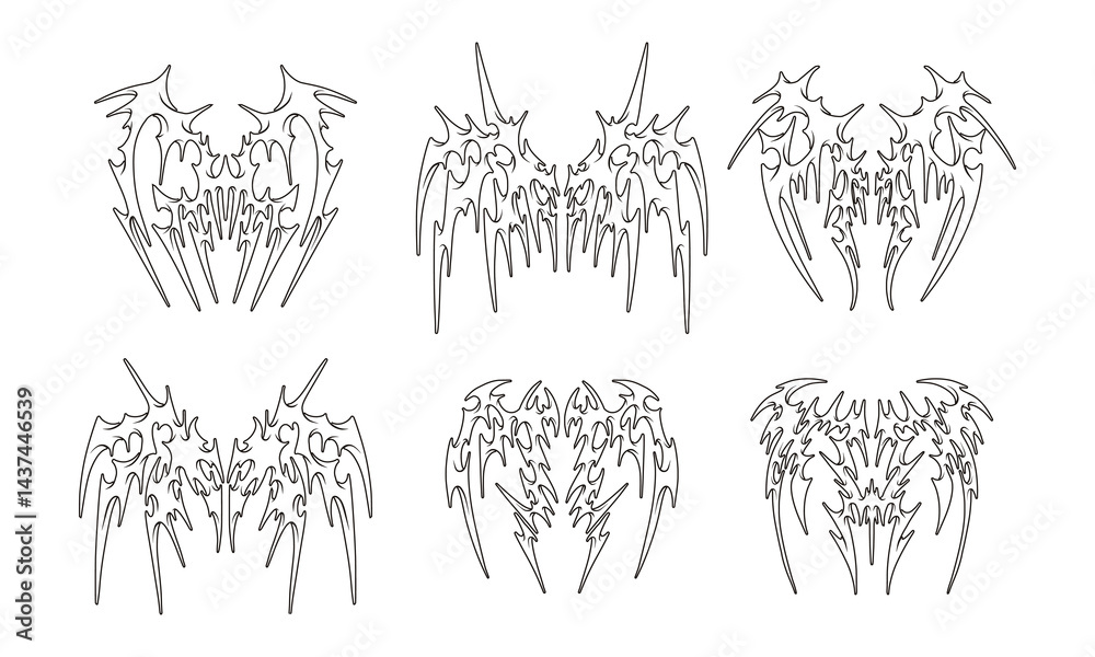 Obraz premium Y2K Tribal Tatto Futuristic Style