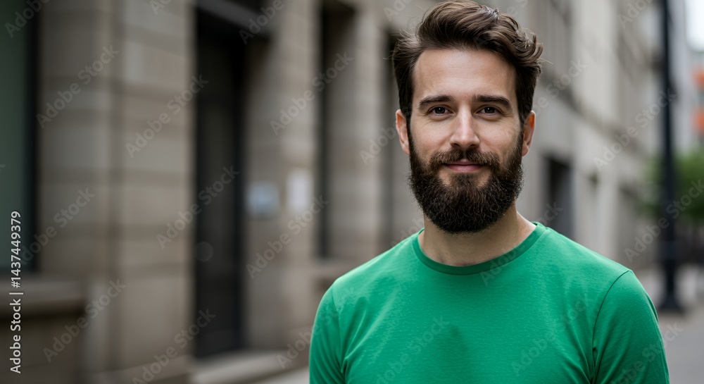 Portrait of a Man with a Beard in an Urban Setting Portrait of a Man with a Beard in an Urban Setting