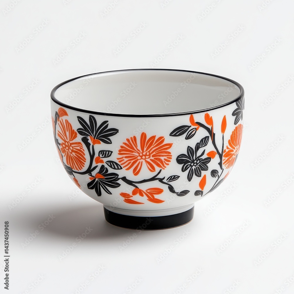 Delicate floral bowl perfect for serving snacks or decoration in modern kitchens.