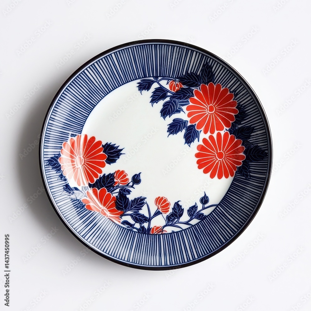 Elegant floral plate design perfect for serving delicious meals.