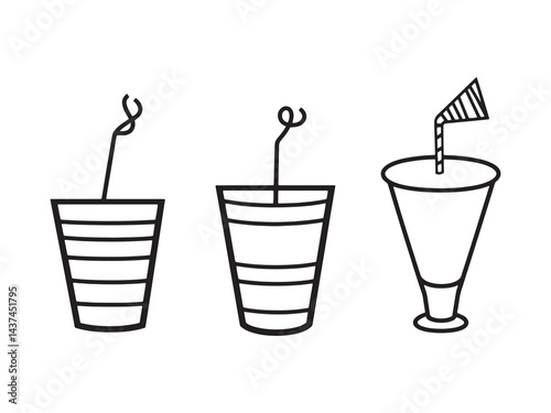 Party Cup line art icon fun summer design ideas