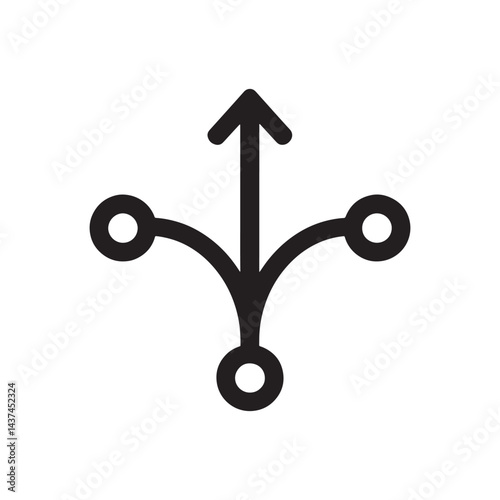 USB Connectivity Symbol Vector Icon Representing Digital Data Transfer, Compatibility, and Device Connection for Digital Artwork Editable Illustration Isolated on a White Background