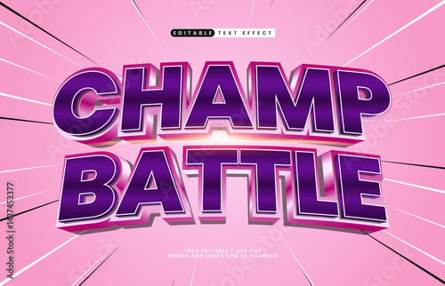 champ battle editable text effect with a game and champion text effect