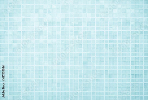 Blue light ceramic wall chequered and floor tiles mosaic background in bathroom, kitchen. Design pattern geometric with grid wallpaper texture decoration pool. Simple seamless abstract surface clean.