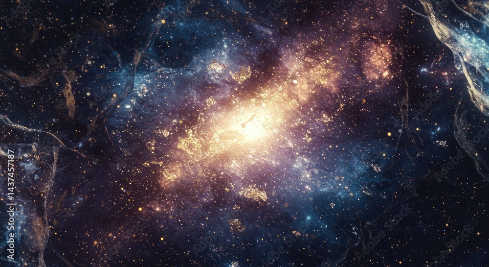 Obraz premium Cosmic Galaxy Nebula with Vibrant Colors and Astronomical Beauty 