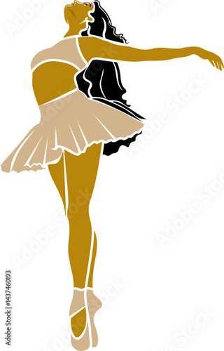 ballet dancer in a ballet position vector illustration