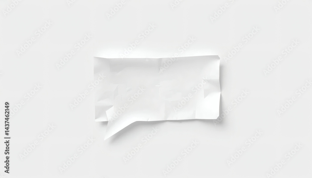 Folded Paper Style Speech Bubble Shadowed on Light Gray Background Elegant Design Element Folded Paper Style Speech Bubble Shadowed on Light Gray Background Elegant Design Element