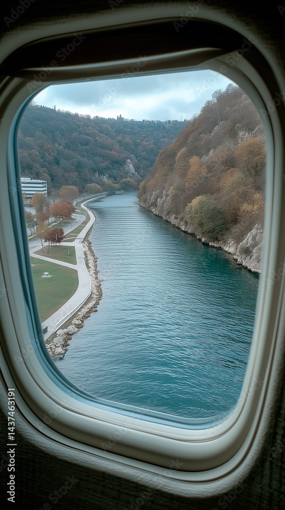 Fototapeta premium view from window of airplane