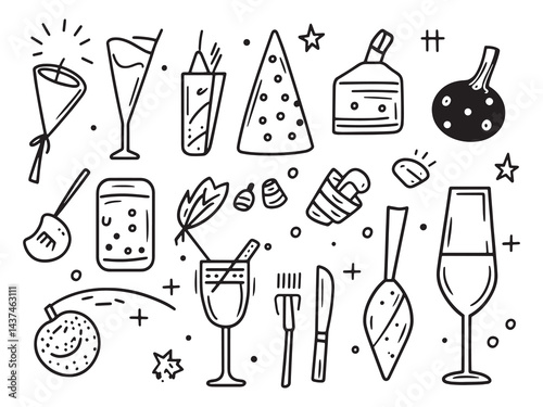 Party Favor line art icon modern graphic element