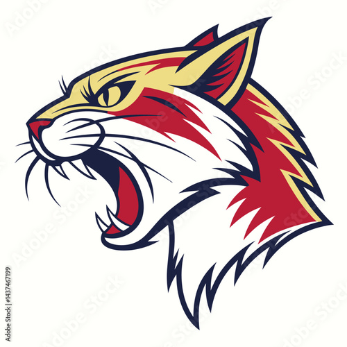 Angry wildcat mascot graphic