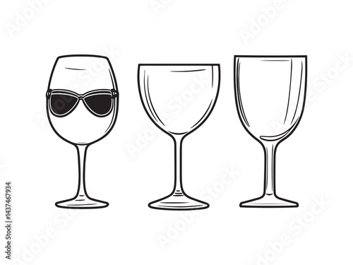 Party Glasses line art icon for stylish events