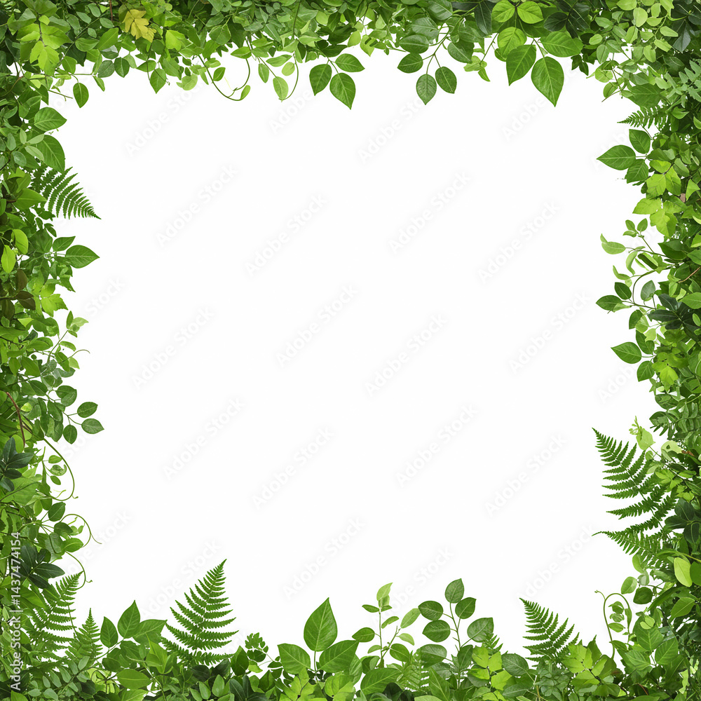 green leaves frame green leaves frame