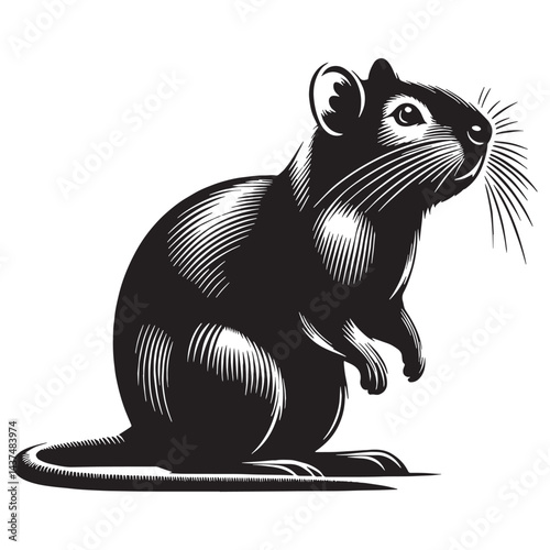 Sophisticated agouti silhouette vector perfect for refined branding projects – agouti silhouette – agouti vector – agouti illustration – silhouette of agouti

