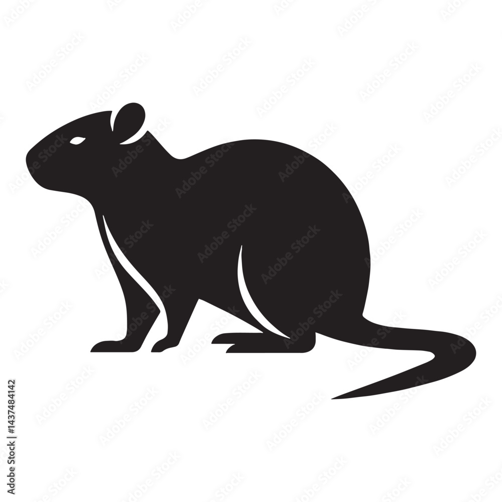 Fototapeta premium Polished agouti silhouette vector crafted for premium branding materials – agouti silhouette – agouti vector – agouti illustration – silhouette of agouti