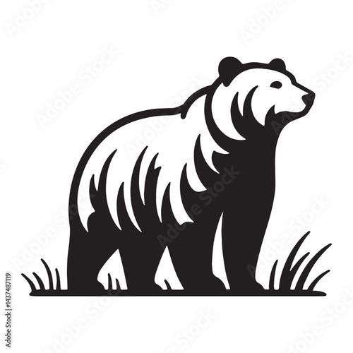 Contemporary bear silhouette vector ideal for sleek logo creation – bear silhouette – bear vector – bear illustration – silhouette of bear

