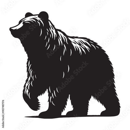 Prime bear silhouette vector crafted for professional branding assets – bear silhouette – bear vector – bear illustration – silhouette of bear

 photo