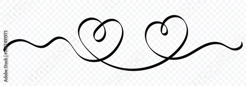 Hand drawn vector minimalist illustration of love concept. Heart line art decorative element, elegant, valentine banner design. Valentine day love and romance symbol line art vector illustration