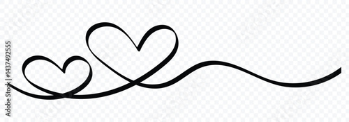 Hand drawn vector minimalist illustration of love concept. Heart line art decorative element, elegant, valentine banner design. Valentine day love and romance symbol line art vector illustration