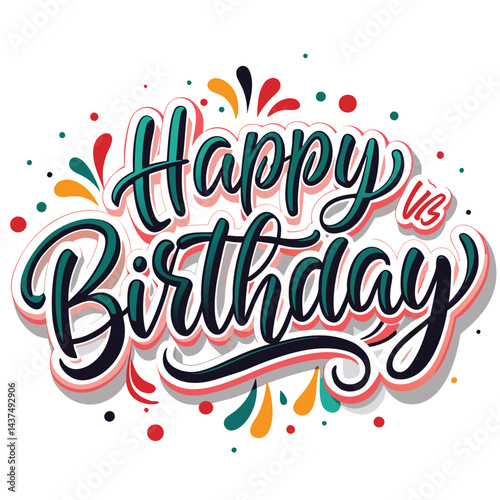 Colorful happy birthday greeting