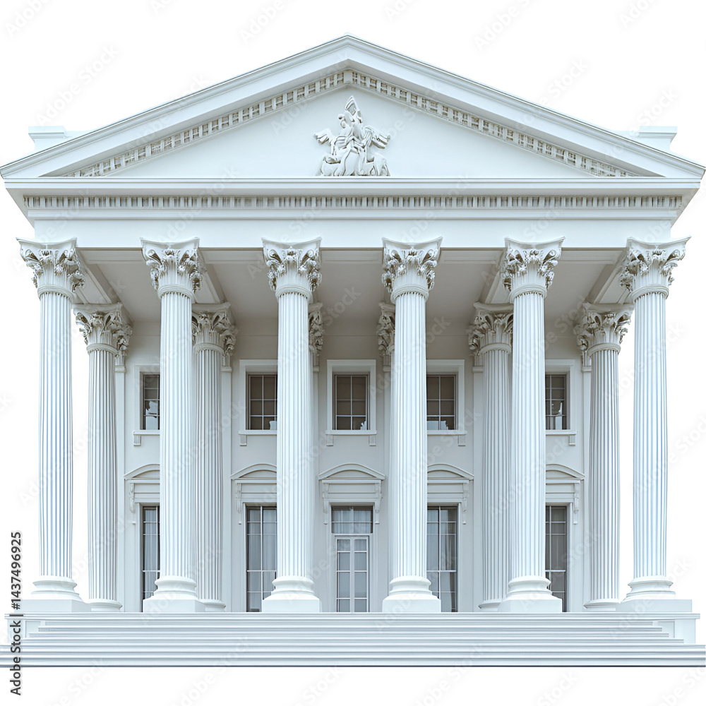 Obraz premium Elegant white classic building design illustration
