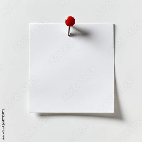 Blank sticky note pinned to a white surface (3)