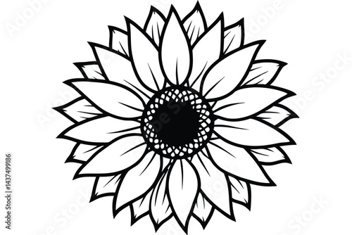 Vector silhouette of a sunflower.