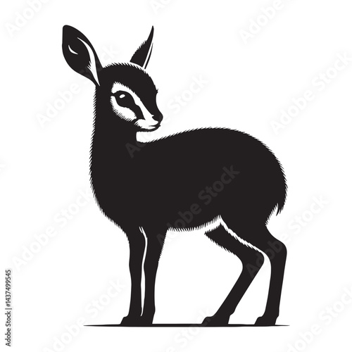 Elegant dik-dik silhouette vector perfect for professional logo creation – dik-dik silhouette – dik-dik vector – dik-dik illustration – silhouette of dik-dik

