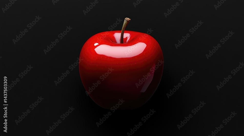 Obraz premium Single vibrant red apple, studio shot