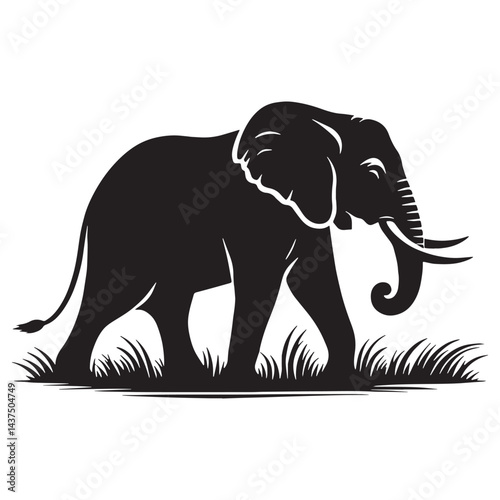 Bold-edged elephant silhouette designed for scalable digital media – elephant silhouette – elephant vector – elephant illustration – silhouette of elephant

