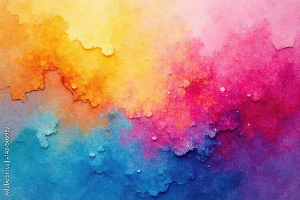 Fototapeta premium Abstract watercolor wash, vibrant color gradients, aesthetic, beauty