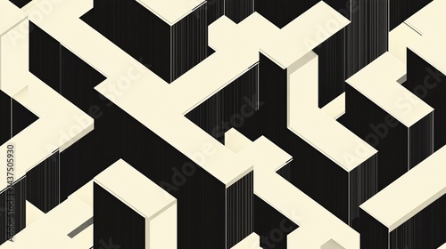 Op art black and white high contrast optical illusion vector style pattern, abstract geometric design with dynamic wavy lines and shapes for modern fabric prints, branding, or graphic design projects