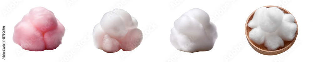 Colorful cotton candy varieties in different shapes and sizes ready for enjoyment. Colorful cotton candy varieties in different shapes and sizes ready for enjoyment.