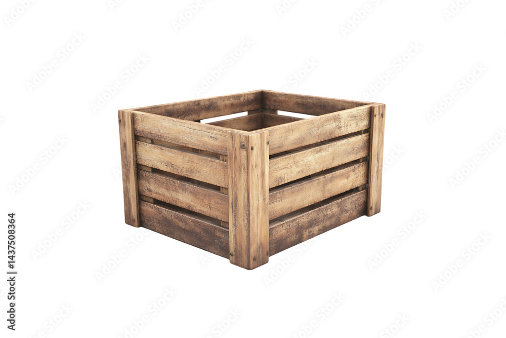 Wooden crate on a transparent background Wooden crate on a transparent background