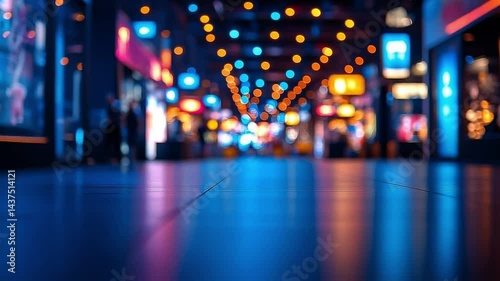 Wallpaper Mural Bright lit urban walkway. Colorful lights illuminate a bustling urban walkway at night, creating a lively ambiance for outdoor exploration. Torontodigital.ca