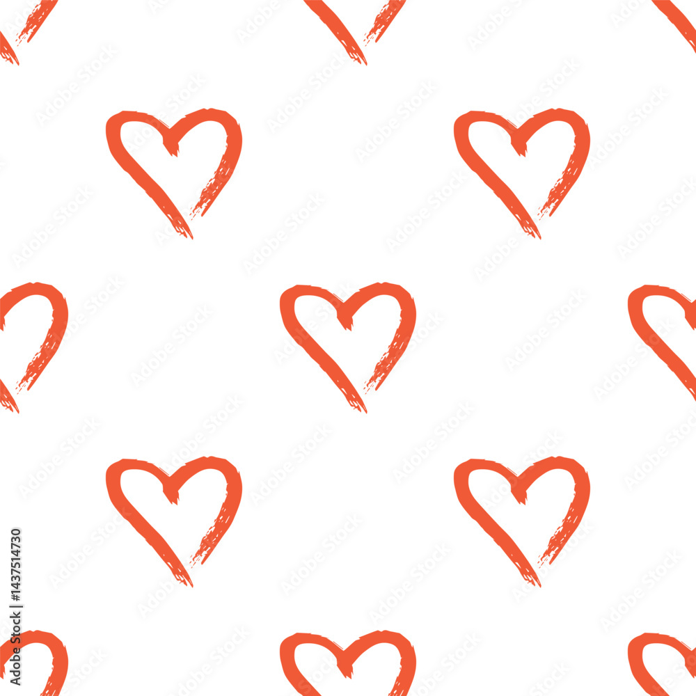 Seamless pattern with hand drawn heart doodle for decorative print, wrapping paper, greeting cards and fabric Seamless pattern with hand drawn heart doodle for decorative print, wrapping paper, greeting cards and fabric