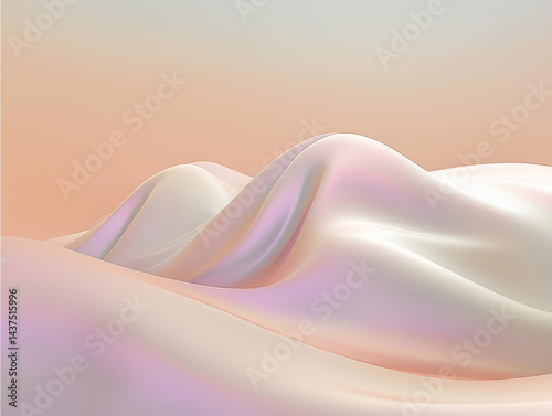 serene and abstract design characterized by smooth, flowing waves and a soft color palette.