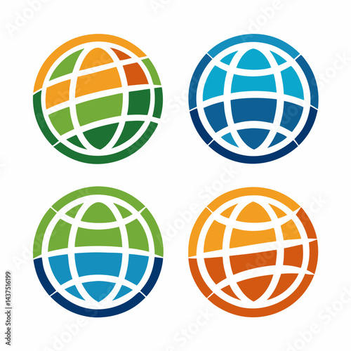 Four Global Networks Presented in a Modern and Clean Multicolored Design