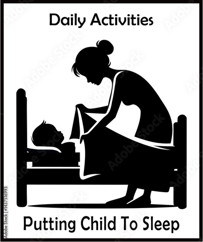 Daily life silhouette home an...