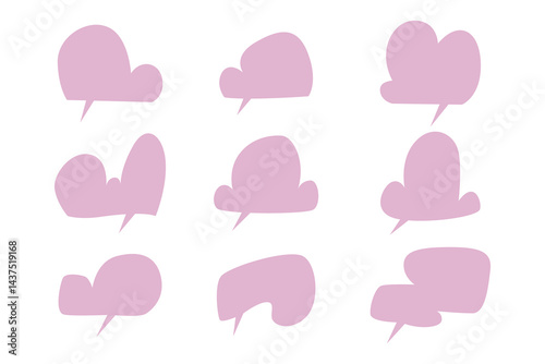 Set of Speech Bubble Element Designs in Minimalist Style
