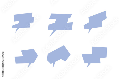 Set of Speech Bubble Element Designs in Minimalist Style
