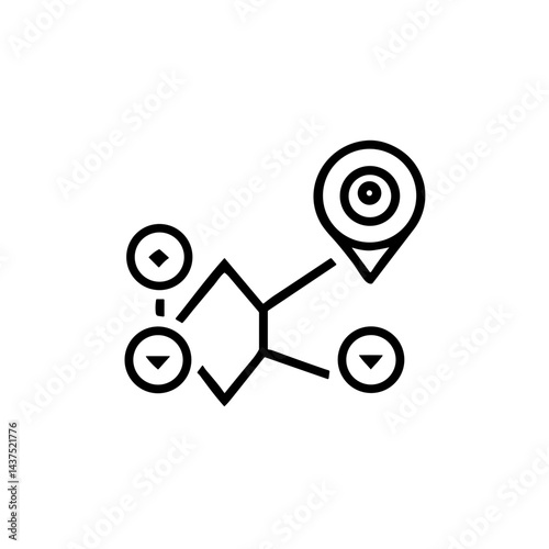 Geotargeting Location Icon for Local Marketing Materials, Regional Campaign Graphics, Location-Based Services, and Map Application Interfaces for Mobile Developers