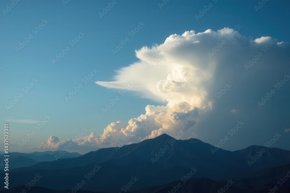 Majestic mountain landscape dramatic cloud formations