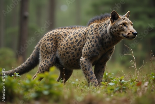 Wild hybrid animal walking