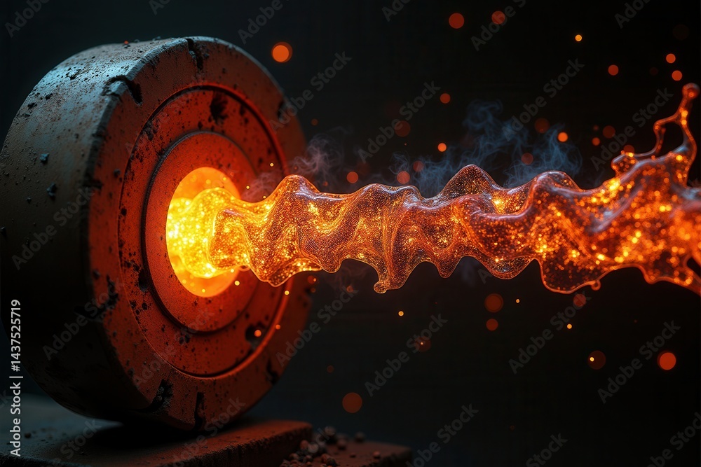 Abstract depiction of fiery power energy