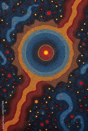 Abstract dots creating dynamic cosmic patterns