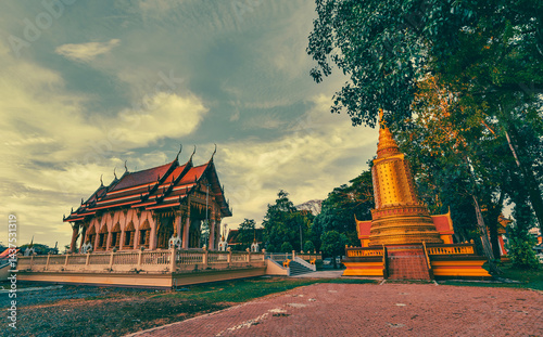 Obraz na płótnie Wat Yotha Nimit (Wat Bot) temple in Trat province, Thailand w salonie