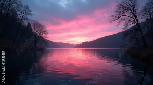 Twilight Serenity: Reflections on a Calm Lake